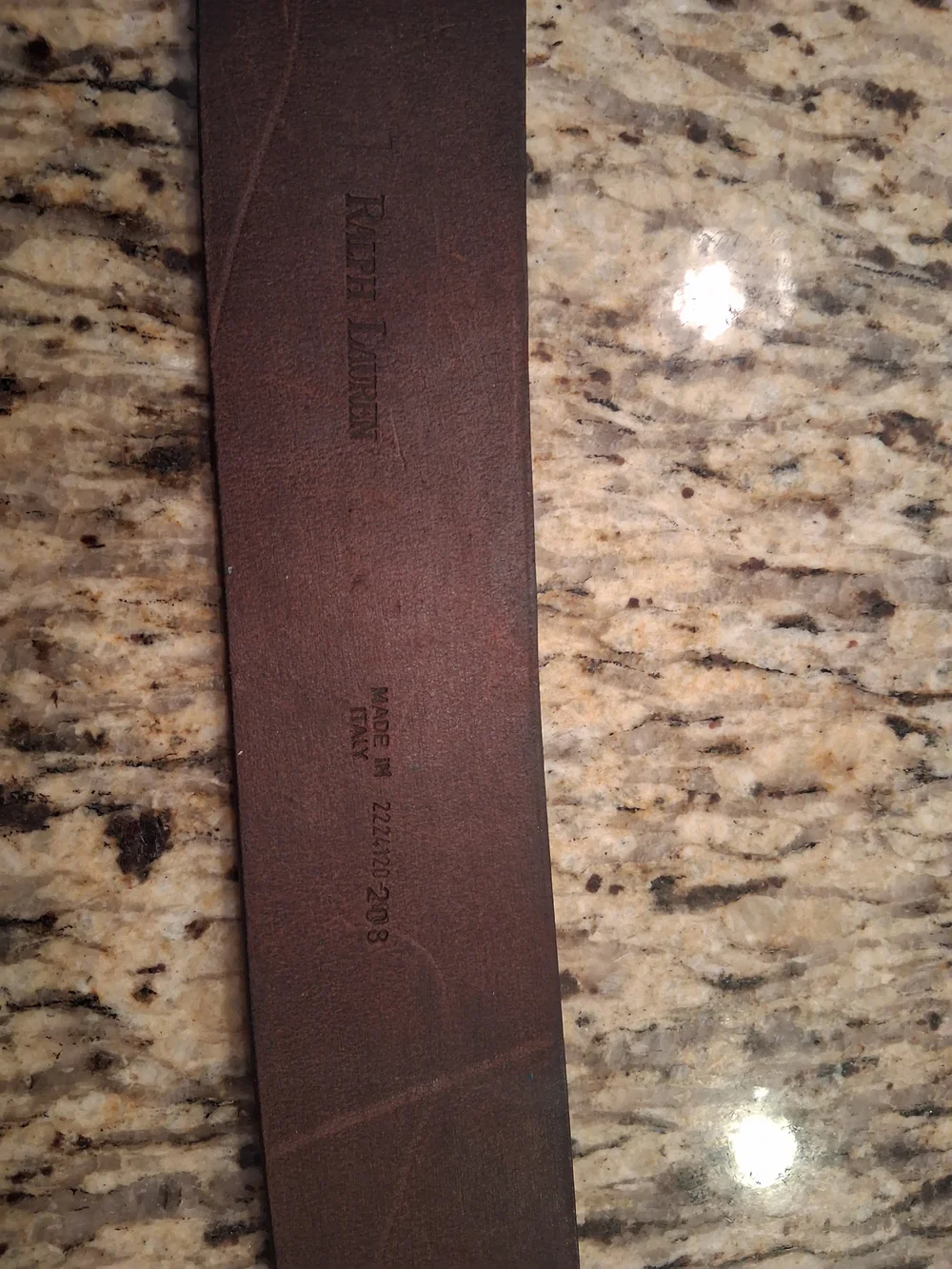 Ralph Lauren Brown Leather Belt with Brass Buckle